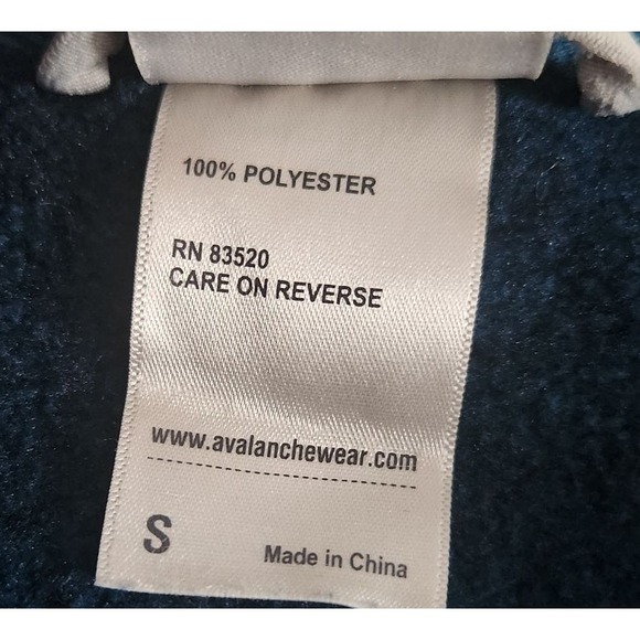 Avalanche Teal Blue Fleece Jacket Mock Neck Zip Front Asymmetrical Size S - Picture 6 of 9